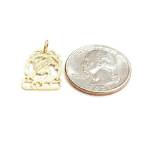 Load image into Gallery viewer, 14k yellow Gold lion Leo zodiac sign astrology Pendant charm fine jewelry 1.2g