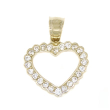 Load image into Gallery viewer, New 14k yellow Gold heart Pendant charm zirconia gift for her fine jewelry 1.9g