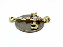 Load image into Gallery viewer, New 14k gold multi color cross good luck pendant religious gift jewelry 2.8g