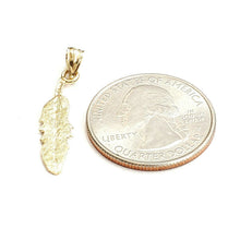 Load image into Gallery viewer, New 14k Yellow Gold solid feather Pendant Unisex gift fine jewelry 1g