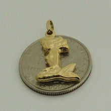 Load image into Gallery viewer, 14k yellow Gold hollow full body mermaid Pendant charm fine gift jewelry 1.4g