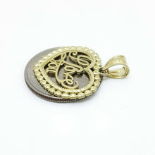 Load image into Gallery viewer, New 10k yellow Gold heart i love you Pendant charm fine women gift jewelry 2.2g
