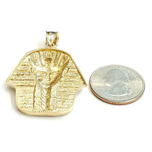Load image into Gallery viewer, 10k yellow solid Gold Egyptian pharaoh king head Pendant jewelry fine gift 7.5g