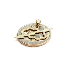 Load image into Gallery viewer, New 14k yellow gold cloud lightning bolt pendant charm gift fine jewelry 1g