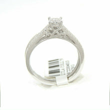 Load image into Gallery viewer, 0.30Ct Natural Diamond 14k White Gold women Wedding and Engagement Ring Size 7