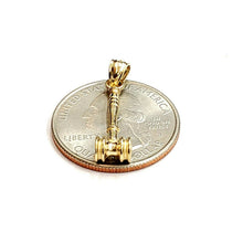 Load image into Gallery viewer, 14k Yellow Gold 3D judges gavel Auctioneer mallet Hammer Pendant jewelry 1.7g