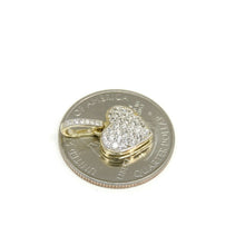 Load image into Gallery viewer, New 14k yellow Gold heart Pendant cubic zirconia gift fine jewelry for her 1.5g