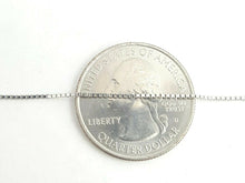 Load image into Gallery viewer, New 14K white Gold 0.80mm Square Box Chain Necklace fine gift jewelry 2.3g 22"