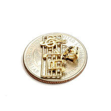 Load image into Gallery viewer, 14k solid yellow Gold music sign note Pendant rectangular fine jewelry gift 1.2g