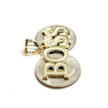 Load image into Gallery viewer, New 10k yellow Gold Boss dollar sign word Pendant charm fine gift jewelry 4.2g