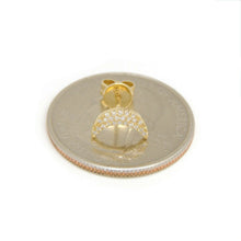 Load image into Gallery viewer, New 14k yellow Gold 0.11Ct Round Diamond moon stud Earrings Push Back Fastening