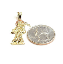 Load image into Gallery viewer, 10k yellow and rose gold Santa muerte holy death Pendant fine gift jewelry 2.4g