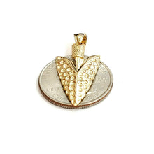 Load image into Gallery viewer, New 14k yellow Gold solid 3D Arrowhead Pendant charm gift fine jewelry 4.5g