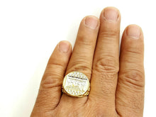 Load image into Gallery viewer, 10k two tone gold last supper religious men's Ring diamond cut jewelry Size 9.5