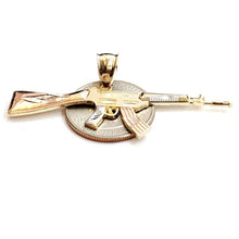 Load image into Gallery viewer, 14k multi color Gold AK-47 machine gun military rifle Pendant charm gift 3.9g