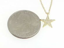 Load image into Gallery viewer, 14k yellow Gold 0.09Ct Diamond star necklace gift for her 18" adjustable chain