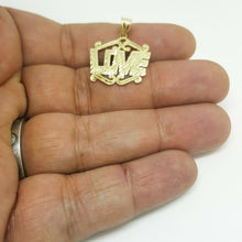 Load image into Gallery viewer, New 10k yellow Gold women love Pendant charm gift fine jewelry diamond cut 1.7g