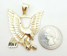 Load image into Gallery viewer, 10k yellow Gold eagle Pendant charm fine jewelry gift unisex diamond cut 8.5g