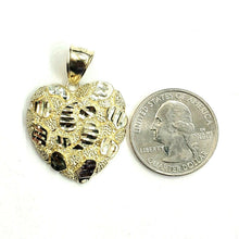 Load image into Gallery viewer, New 10k yellow gold nugget heart pendant charm fine gift for women jewelry 4.7g