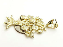 Load image into Gallery viewer, 10k yellow gold dollar sign money bag tree lucky pendant charm fine jewelry 6.7g