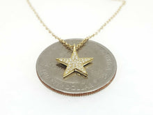 Load image into Gallery viewer, 14k yellow Gold 0.09Ct Diamond star necklace gift for her 18" adjustable chain
