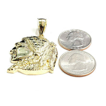 Load image into Gallery viewer, New 10k solid yellow Gold Chief face head Pendant diamond cut fine jewelry 8.3g