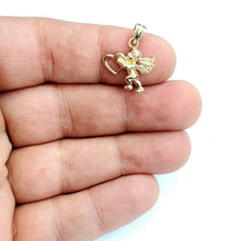 Load image into Gallery viewer, New 14k yellow Gold full body angel heart Pendant charm gift fine jewelry 1.8g