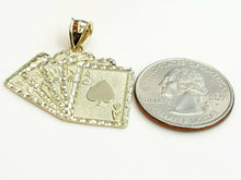 Load image into Gallery viewer, 10k yellow solid Gold playing card Pendant charm casino fine jewelry unisex 3.3g