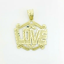 Load image into Gallery viewer, New 10k yellow Gold women love Pendant charm gift fine jewelry diamond cut 1.7g