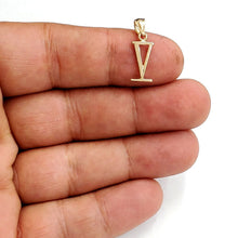 Load image into Gallery viewer, New 14KT Yellow Gold Solid Roman number 5 Pendant charm gift Fine Jewelry 0.9g