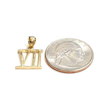 Load image into Gallery viewer, New 14KT Yellow Gold Solid Roman number 7 Pendant charm gift Fine Jewelry 1.6g