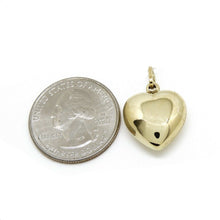 Load image into Gallery viewer, 14k yellow Gold shiny 3D Heart pendant charm fine gift jewelry for women 2.1g
