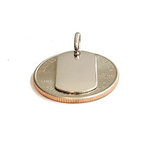 Load image into Gallery viewer, New 14k white Gold solid tiny dog tag name tag Pendant charm shiny jewelry 2.3g