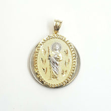 Load image into Gallery viewer, New 14k two tone gold oval saint Jude juda pendant charm religious jewelry 3g