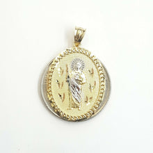 Load image into Gallery viewer, New 14k two tone gold oval saint Jude juda pendant charm religious jewelry 3g