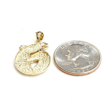 Load image into Gallery viewer, 14k yellow Gold Double Horse Head animal Pendant charm Love fine jewelry 3.1g