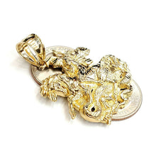 Load image into Gallery viewer, 10k yellow gold saint George pendant charm horse dragon fine gift jewelry 9.6g