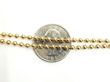 Load image into Gallery viewer, New 10K yellow gold 3mm ball bead chain polished Necklace fine jewelry 15.4g 24"