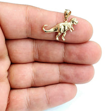 Load image into Gallery viewer, 14k yellow Gold Dinosaur Full body animal Jurassic Pendant charm jewelry 1.4g