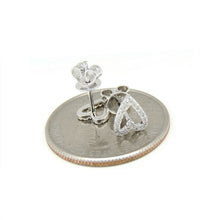 Load image into Gallery viewer, New 14k white Gold 0.12Ct Round Diamonds heart stud Earrings Push Back Fastening