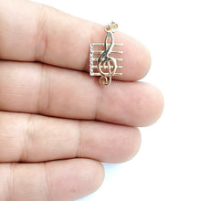 Load image into Gallery viewer, 14k solid yellow Gold music sign note Pendant diamond cut fine jewelry gift 1.2g