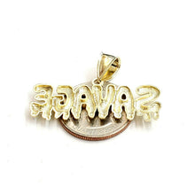 Load image into Gallery viewer, New 10k yellow Gold Savage Pendant charm diamond cut fine gift jewelry 3.3g