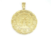 Load image into Gallery viewer, 10k yellow gold hollow two sided Jesus & virgin Guadalupe pendant 1.79" 17.2g