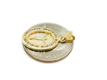 Load image into Gallery viewer, 14k tri color gold oval Jesus pendant charm cubic zirconia religious 1.2g