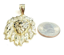 Load image into Gallery viewer, New 10k yellow solid Gold lion head face zodiac Pendant charm fine jewelry 9.6g