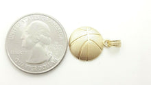 Load image into Gallery viewer, 14k gold basketball pendant charm Fine Jewelry Gift sport unisex 0.55" 0.9g