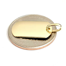 Load image into Gallery viewer, New 14k yellow Gold solid tiny dog tag name tag Pendant charm shiny jewelry 2.3g