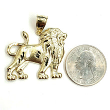 Load image into Gallery viewer, 10k yellow solid Gold lion full body Pendant charm Leo zodiac fine jewelry 4.8g
