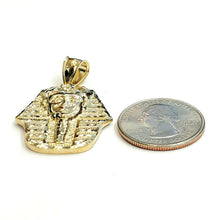 Load image into Gallery viewer, 10k yellow solid Gold Egyptian pharaoh king head Pendant jewelry fine gift 4g