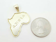 Load image into Gallery viewer, New 10k yellow gold Africa continent outline map pendant charm fine jewelry 3.4g